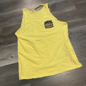 Vintage 1990 Vuarnet France Tank Top Yellow Graphic Sleeveless Shirt Mens L